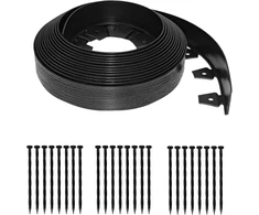 Easyflex 3220e-40c 6,35 cm aukščio tiesaus viršaus plastikinė medienos imitacijos sienų apvada su įsmeigiamais kuoliukais - juoda