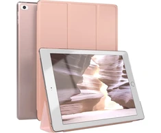 Eazy Case - Apsauginis dėklas, skirtas Ipad 5th / 6th Gen Air 1 &amp; 2, 9,7 colio išmaniajam dėklui, planšetinio kompiuterio dėklas, išmanusis dėklas, atverčiamas dėklas su stovo funkcija, miego režimo funkcija, dėklas iš dirbtinės odos, rožinis