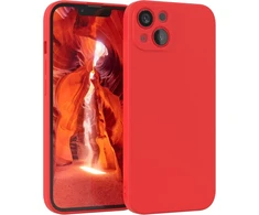 Eazy Case - silikoninis dėklas, skirtas iphone 13, raudonas minkštas smūgiams atsparus telefono dėklas, iphone 13 apsauginis dėklas su kameros apsauga, plonas premium klasės apsauginis tpu telefono bamperis, raudonas