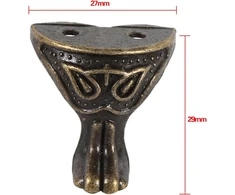 Ebtools kojelės daiktadėžei, 4 vnt., antikvarinės bronzos spalvos, dekoratyvinės kojelės, kampų apsaugos, metaliniai kampų apsaugos, baldų furnitūra medinėms dėžėms