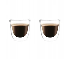 Ecarla Terminių stiklinių rinkinys dvigubas stiklas kavai Espresso 70ml 2vnt