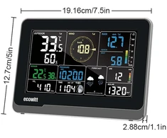 Ecowitt Ws3900_c Konsolė meteorologijos stočiai, 7.5 colių namų wifi patalpų Lcd spalvota konsolė, integruotas 3 viename temperatūros, drėgmės ir barometrinio slėgio matuoklis, ekosistemos Iot intelektualus susiejimo valdymas