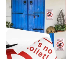 Ecsing 5 vnt. pakuotė, lipdukai su užrašu "there No Dog" anglų kalba, skirti tualetui, 250 x 150 mm, Pvc lipdukai, skirti naudoti lauko tualetuose, tinkami naudoti viduje ir lauke, vandeniui atsparūs lipdukai