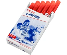 Edding 14 funtastics pluošto flomasteris - raudonas (10 vnt. dėžutė)
