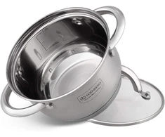 Edenberg 12 dalių puodų rinkinys eb-4000 chromo-nikelio nerūdijantis plienas inox18/10, idealus dujinėms, elektrinėms, halogeninėms, keraminėms ir indukcinėms kaitlentėms