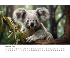 Edition Seidel Premium kalendorius Koalos 2025 formatas Din A4 sieninis kalendorius gyvūnų kalendorius Australija koala lokys žinduolis eukalipto miškas