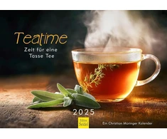Edition Seidel Premium kalendorius Teatime Laikas puodeliui arbatos 2025 formatas Din A3 sieninis kalendorius atsipalaidavimas mėta citrina chai malonumas pipirmėtė imbieras žolelės arbata prieskoniai ayurveda Christian Müringer