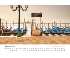 Edition Seidel Premium Venice kalendorius 2025, formatas Din A3, sieninis kalendorius, Europa, Italija, Šv. Morkaus bazilika, Šv. Morkaus aikštė, Canal Grande, Rainer Mirau
