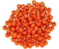 Efco mediniai karoliukai, skersmuo 2,3 mm, 8 mm, pakuotėje 80 vnt., oranžiniai
