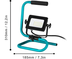 Eglo Led statybinis prožektorius, nešiojamas darbo šviestuvas iš aliuminio ir plastiko, darbo šviestuvas turkio ir juodos spalvos, pasukama dirbtuvių lempa, Ip65, neutrali balta, 2000 lm