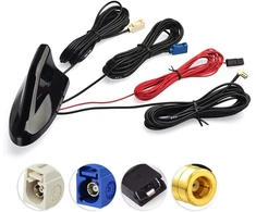 Eightwood Dab antena Dab+ Dab automobilinė antena automobilio radijo antena Dab skirstytuvas Smb Fakra Gps adapteris Am/fm antena ryklio stogo antena signalo stiprintuvas automobilinis Smb kištukas su Rg174 kabeliu 500 cm, skirtas Dab Fm radijui