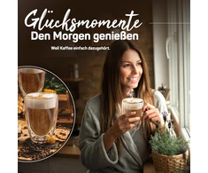 Elbfuchs® Latte Macchiato stiklinės dvigubomis sienelėmis [2 x 450 ml, ypač didelės] krištolo skaidrumo termo stiklinės su dvigubomis sienelėmis, idealiai tinka kaip Cappuccino stiklinės, kavos stiklinės, arbatos stiklinės