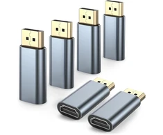 Elebase 4k Displayport į Hdmi adapteris 6 vnt., vienakryptis Dp Pc į Hdmi monitoriaus keitiklis, Uhd 4k @ 30hz/2k @ 60hz/1080p@120hz Dp kištukas į Hdmi lizdą, suderinamas su Dell, Lenovo, Hp, Nvidia