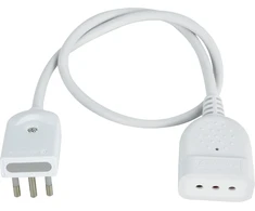 Electraline 46023 prailginimo laidas, 10a, 50cm, baltas
