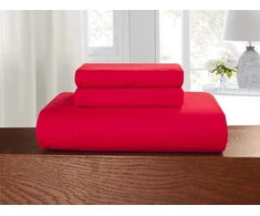 Patalynės komplektas Elegant Comfort 1500 gijų skaičiaus egiptietiškos kokybės raukšlėms ir blukimui atsparus 3 dalių antklodės užvalkalų komplektas, full/queen, raudonas