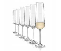 Elegantiški aukšti šampano taurės 200 ml Crystalex krištolinis stiklas