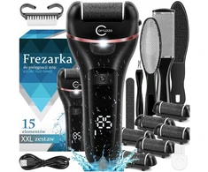 Elektrinė pėdų dildė kulnams freza pemza didelis rinkinys 15 + ritinėliai usb