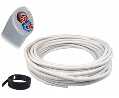 Elektrinis baltas kabelis Omy 2x1,5mm, 10m