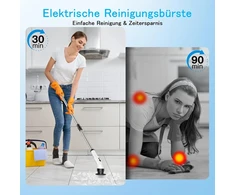 Elektrinis valymo šepetys, 9 viename elektrinis valymo šepetys namų ūkiui, 2 režimų elektrinis sukamasis šepetys, elektrinis valymo šepetys su 34-130 cm, dušo valymo šepetys voniai, virtuvei, plytelėms ir automobiliui
