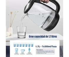 Elektrinis virdulys Extrastar, 1.7l, 2200w, stiklinis, juodas