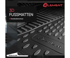 Element 3d guminių kilimėlių komplektas, tinkantis Renault Fluence | Pagaminimo metai nuo 2010 m. | 100% idealiai tinkantys automobilio kilimėliai, tvirti universalūs automobilio kilimėliai, guminiai kilimėliai