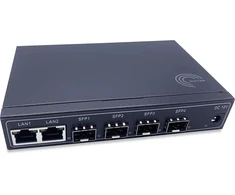 Šakotuvas Elfcam® - gigabitinis ethernet lan jungiklis su 4 x gigabit sfp 1.25g prievadais ir 2 x gigabit ethernet prievadais 10/100/1000mbps, plug and play gigabitinis jungiklis lan skirstytuvas (4 sfp prievadai)