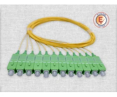 Elfcam® - vienmodžio optinio pluošto pigtail rinkinys Os2 su Sc/apc tipo kištuku, susideda iš 12 atskirų optinio pluošto pigtail, geltonas