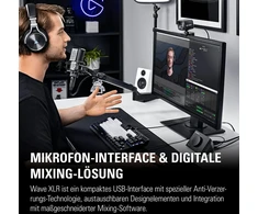Elgato Wave garso mikšeris ir priešstiprintuvas Xlr mikrofonui, sąsajos valdymas, 48v fantominis maitinimas, nutildymo jutiklinis skaitmeninis mikšavimo programinė įranga transliacijoms, įrašymui, podcast'ams, Mac/pc