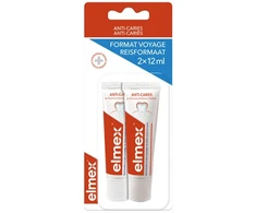 Elmex dantų pastos nuo ėduonies, kelioninis rinkinys, 2 x 12 ml