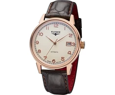Elysee vyriškas laikrodis Vintage Master Automatic 40 5 Atm datos rodymas 80559, 80560, 80595, 80562, 80558, 80596, rožinis auksas, dirželis