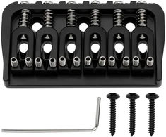 Emagtech 6 stygų gitaros fiksuotas tiltelis metalinis elektrinės gitaros atsarginis elementas gitaros balnelio tiltelio rinkinys, skirtas 6 stygų strat tele stiliaus elektrinei gitarai, juodas