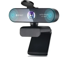 Emeet 1080p internetinė kamera su 2 mikrofonais, Nova Full Hd su automatiniu fokusavimu, srautinio perdavimo internetinė kamera su silpno apšvietimo korekcija, 96° matymo laukas, „plug &amp; play“, 360° pasukimas, skirta „skype“, „zoom“, konferencijoms, sraut