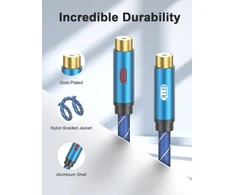 Emk 2rca Stereo Garso Kabelis, 2m, Nailono Pynė, Aliuminio Korpusas
