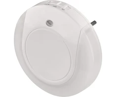Emos led naktinė lemputė į lizdą su prieblandos jutikliu ir jungikliu, reguliuojamas ryškumas, orientacinė lemputė vaikų kambariui, laiptinei, miegamajam, P3317, balta
