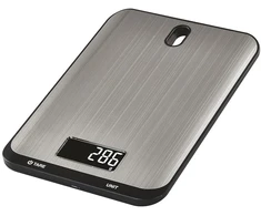 Emos - Skaitmeninės virtuvinės svarstyklės su sieniniu laikikliu - pagamintos iš nerūdijančio plieno - maksimalus svoris 10 kg, tikslumas iki 1 g - taros funkcija, lcd ekranas, su baterijomis - reguliuojamas g, kg, ml, oz, lb, tl -