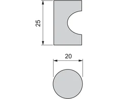 Emuca 9161651 baldų rankenėlė, Ø20mm, zamak, 20 vnt., satin nickel