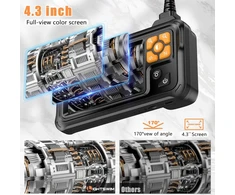 Endoskopas su 4.3" Ips ekranu, 1080p Hd, 5m kabelis, 8 Led