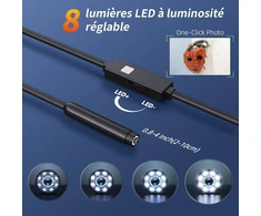 Endoskopinė kamera su apšvietimu 10 m, Aopick 1920 Hd endoskopinė kamera mobiliajam telefonui su 8 Led lemputėmis, vandeniui atspari Ip67 inspekcinė kamera be Wifi, skirta Android ir Ios, planšetiniam kompiuteriui (32,8
