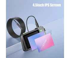 Endoskopinė kamera su apšvietimu, ilihome 4.5 colių ips ekranas endoskopas su 5 metrų nuimamu kabeliu 8 mm ip67 vandeniui atspari inspekcinė kamera, 1080p hd vamzdinė kamera su 8 reguliuojamais led
