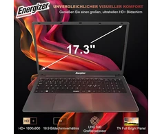 Energizer Energybook 17.3 colių Hd+ nešiojamas kompiuteris, Intel Celeron nešiojamas kompiuteris, 8 Gb Ram, 256 Gb Ssd, Uhd Graphics, Windows 11, Qwerty klaviatūra (inter), Usb 3.0, Hdmi