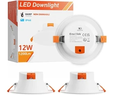 Enuotek 14w įleidžiami led šviestuvai virtuvei vonios kambariui led įleidžiamas lubų apšvietimas šiltai balta 3000k išpjova Φ120mm ac100~240v ip44 atsparus drėgmei 3 vnt.