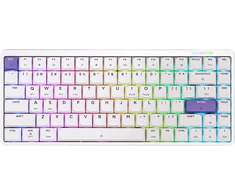 Epomaker Luma84 žemo profilio aliumininė mechaninė klaviatūra, programuojama Qmk/via, trijų režimų belaidė, suderinama su Win/mac/linux, Rgb apšvietimas (balta ir violetinė, Gateron Low Profile Raudona Switch)