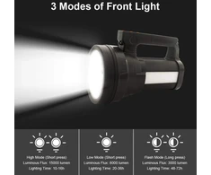 Eray Led žibintuvėlis 15000 liumenų, Led rankinis prožektorius su įkraunama baterija, 10800 Mah &amp; Ipx4 atsparus vandeniui &amp; 6 režimai, reguliuojamas žibintuvėlis / avarinis apšvietimas