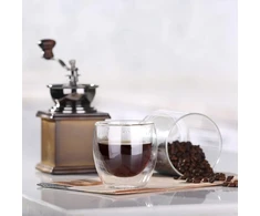 Erbo 6 espresso puodelių rinkinys, 80 ml dvigubų sienelių espresso puodeliai, espresso stiklinės, dvigubų sienelių, espresso puodelis, galima plauti indaplovėje, kavos puodelis espresso macchiato ristretto