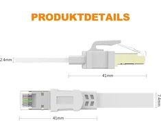 Ercielook Cat8 tinklo kabelis 1m, 40gbps, su paauksuotu Rj45