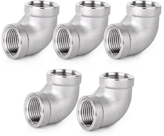Ventiliatorius Ergaoboy 5 vnt. 304 nerūdijančio plieno 90 laipsnių kampo jungtys, 3/4" x 3/4" bsp vamzdžių jungiamosios detalės su vidiniu sriegiu