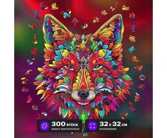 Esc welt medinė dėlionė Fox Mandala 300 dalių - lavinantis mąstymą žaidimas vaikams ir suaugusiems - aplinkai nekenksmingas ir smagus mokomasis žaislas - sudėtingas žaidimas - medinis mąstymo žaidimas