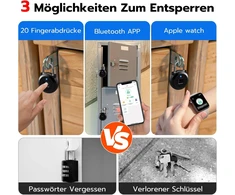 Eseesmart spyna su piršto atspaudu, išmani spyna su piršto atspaudu ir iwatch bluetooth programėle, elektroninė maža išmani spyna su piršto atspaudu spintelėms, sporto salei, biurui, namams, sodui, spintelei