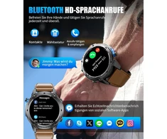 Esfoe karinis išmanusis laikrodis vyrams 48 mm, Gps/5atm ir Ip69k atsparus vandeniui, 45+ dienų baterijos veikimo laikas, 1,43 colio amoled išmanusis laikrodis vyrams su telefono funkcija, kompasas, barometras, širdies ritmas, 170+ sporto režimų