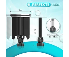 Esgo Sanitär - universalus praustuvo kamštis 40 mm - tinka visoms standartinėms kriauklėms ir bide - nerūdijančio plieno reguliuojamo aukščio kamštis